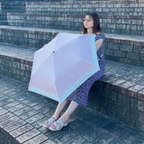 JUVIA / 日傘 折りたたみ傘 遮光率100% UVカット99.9% 晴雨兼用 レディース傘 ミニ 大きめサイズ バイカラー パイピング