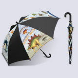 【50%OFFセール】学研の図鑑ライブ 恐竜 ステゴサウルス / 子供用傘 50cm 雨傘 長傘 グラスファイバー