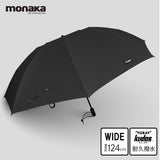 monaka / 大きい雨傘 折りたたみ傘 メンズ 男女兼用 直径124cm 親骨70cm