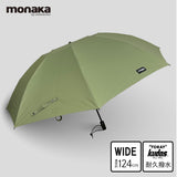 monaka / 大きい雨傘 折りたたみ傘 メンズ 男女兼用 直径124cm 親骨70cm