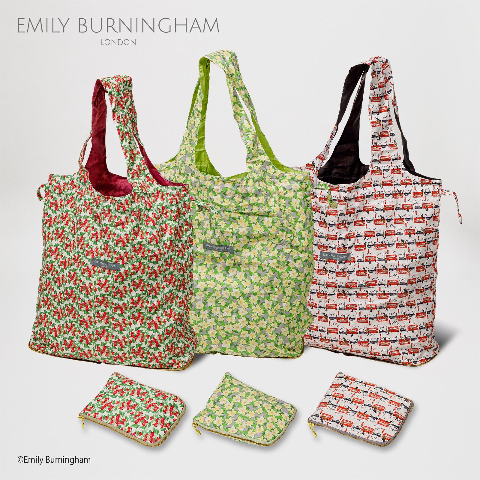 EMILY BURNINGHAM / エコバッグ 撥水 レインエコバッグ 買い物バッグ