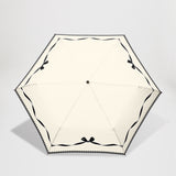 JUVIA / 雨傘 折りたたみ傘 耐風傘 コンパクト 55cm リボンプリント