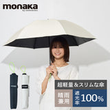 monaka / 超軽量 日傘 折りたたみ傘 遮光無地 100%遮光 UVカット100% UPF50+ メンズ日傘 男女兼用