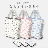 なんでもいきもの / よこみぞゆり エコバッグ 撥水 レインエコバッグ 買い物バッグ 総柄プリント
