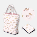なんでもいきもの / よこみぞゆり エコバッグ 撥水 レインエコバッグ 買い物バッグ 総柄プリント