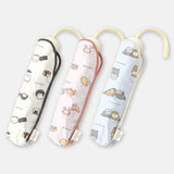 なんでもいきもの / よこみぞゆり 折りたたみ傘 雨傘 ミニ コンパクト 軽量 耐風 総柄プリント
