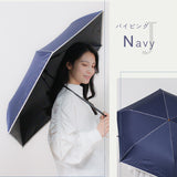 JUVIA / 日傘 折りたたみ傘 遮光率100% UVカット99.9% 晴雨兼用 レディース傘 ミニ 大きめサイズ バイカラー パイピング