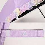 miffy ミッフィー / 子ども 晴雨兼用 日傘 ワンタッチジャンプ式 1級遮光 晴雨兼用 UVカット 長傘 フリル