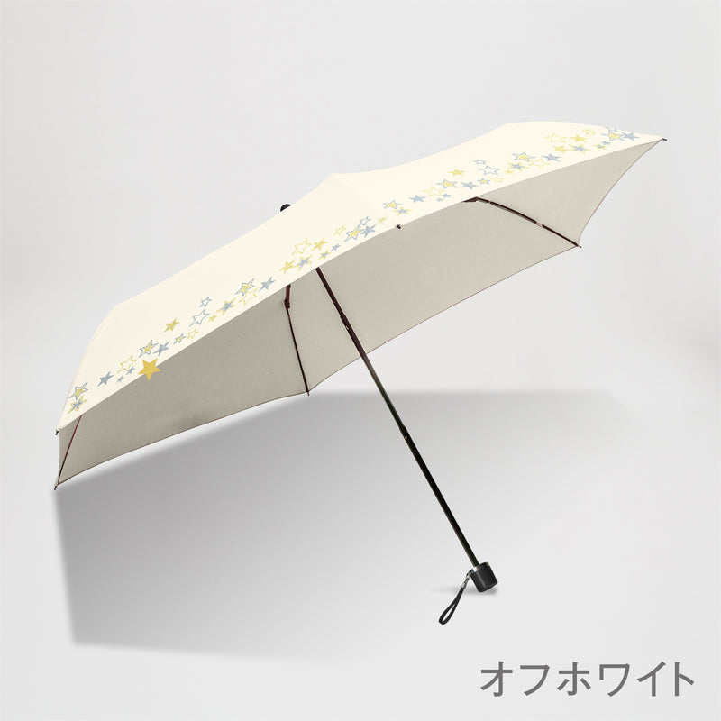 JUVIA / 雨傘 折りたたみ傘 耐風傘 コンパクト 55cm 星アップリケ