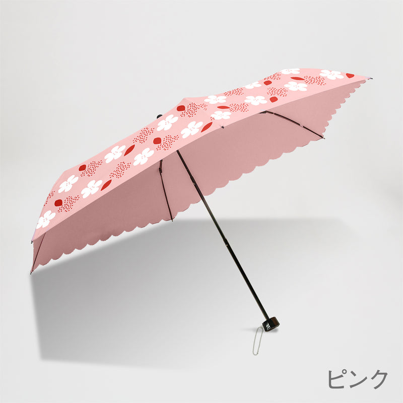 JUVIA / 雨傘 折りたたみ傘 耐風傘 コンパクト 55cm フラワープリント