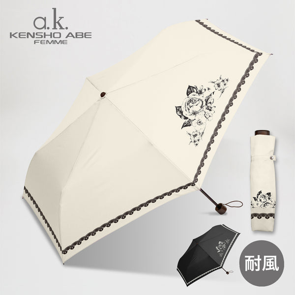 50%OFFセール】KENSHO ABE FEMME / 雨傘 折りたたみ傘 耐風傘