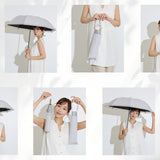 東レ サマーシールドⅡⓇ/ 晴雨兼用 無地 オーガンジー切り継ぎ スマートタイプ 2段折 折りたたみ傘 親骨50cm 簡単開閉 晴雨兼用傘 レディース傘