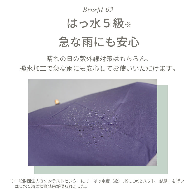 Lueur / 日傘 折りたたみ傘 遮光率100% UVカット99.9% 晴雨兼用 レディース傘 トップレス くるっとポン