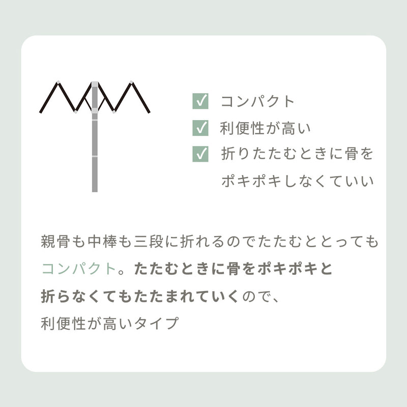 Lueur / 日傘 折りたたみ傘 3段 遮光率100% UVカット99.9% 晴雨兼用 レディース傘 ミニ 大きめサイズ