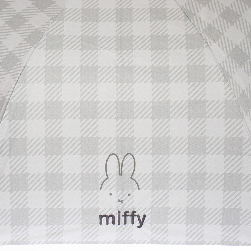 【当店限定販売】miffy ミッフィー / 折りたたみ傘 1級遮光 UVカット レディース傘 晴雨兼用 畳みやすい くるっとポン ギンガムチェック