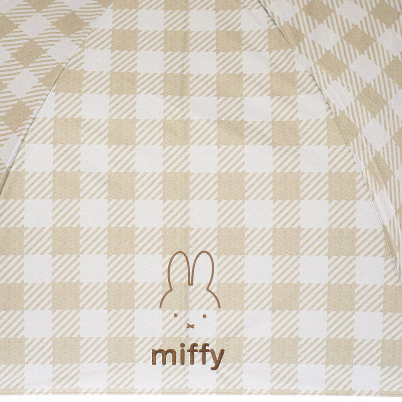 【当店限定販売】miffy ミッフィー / 折りたたみ傘 1級遮光 UVカット レディース傘 晴雨兼用 畳みやすい くるっとポン ギンガムチェック