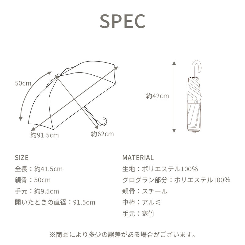 Lueur / 日傘 折りたたみ傘 遮光率100% UVカット99.9% 晴雨兼用 レディース傘 トップレス くるっとポン