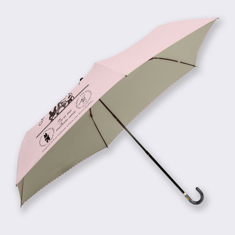 【50%OFFセール】リサとガスパール / 折りたたみ傘 1級遮光 UVカット レディース傘 晴雨兼用 ミニ コンパクト