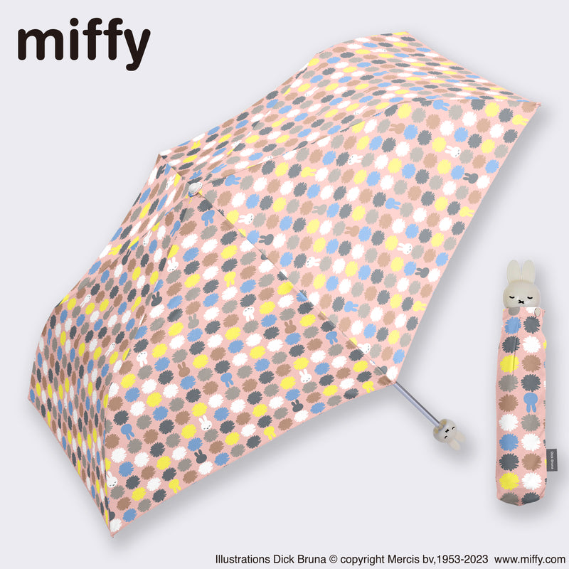 miffy ミッフィー / 折りたたみ傘 レディース傘 雨傘 ミニ コンパクト 耐風 目を閉じたミッフィー