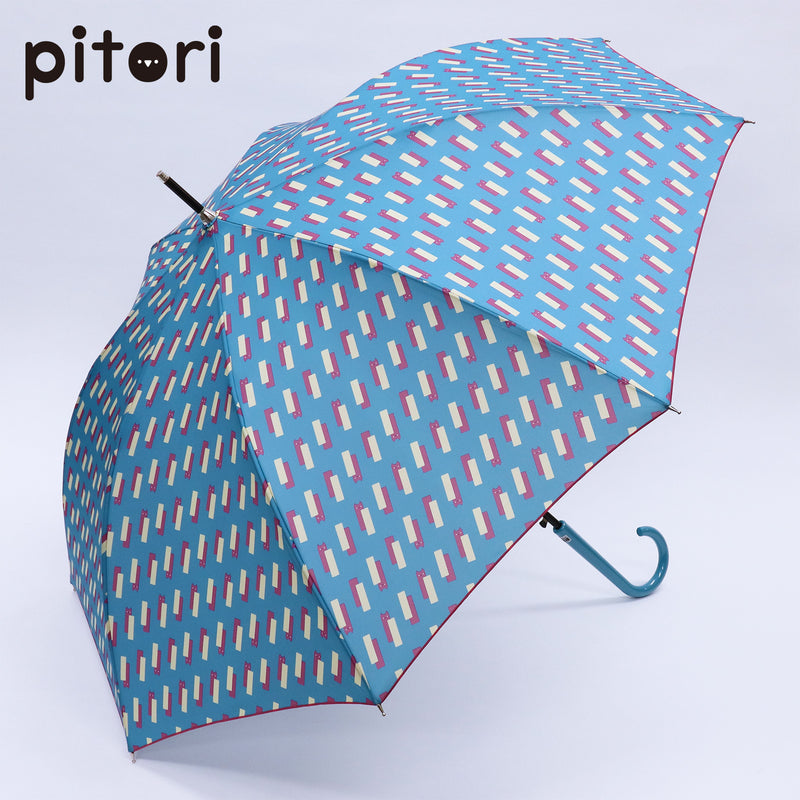 pitori「ネコかくれんぼ」/ レディース傘 雨傘 長傘 耐風 グラスファイバー