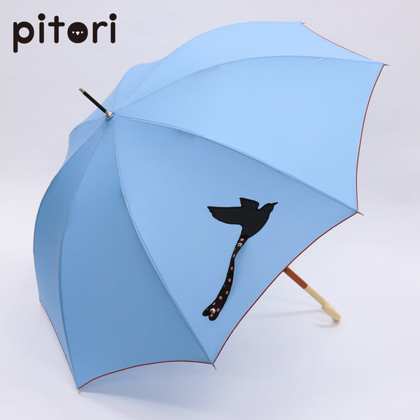 pitori「鳥いっしょに連れテール」/ レディース傘 雨傘 長傘 耐風 