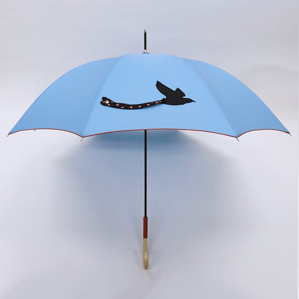 pitori「鳥いっしょに連れテール」/ レディース傘 雨傘 長傘 耐風 グラスファイバー